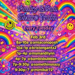 Funky & Fun Share Show Train 8am- 11:30pm Or Later!